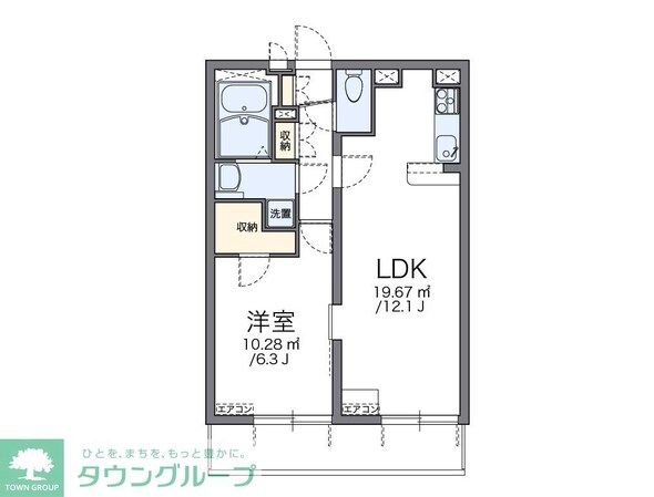 レオパレス21リバーアイランドの物件間取画像